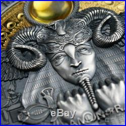 AMUN RA Amon Divine Faces Of The Sun 3 Oz Silver Coin 5$ Niue 2020