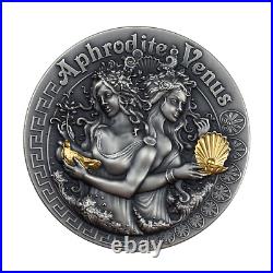 APHRODITE AND VENUS GODDESSES SERIES 2020 NIUE 2oz SILVER COIN $5 NGC MS70