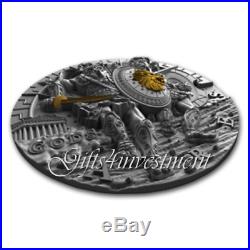 ARES GOD OF WAR series GODS Niue Island $2 Silver Coin 2017 Gold plated 2 oz