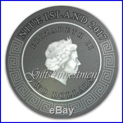 ARES GOD OF WAR series GODS Niue Island $2 Silver Coin 2017 Gold plated 2 oz