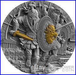ARES God Of War Gods 2 Oz Silver Coin 2$ Niue 2017