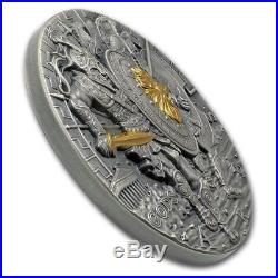 ARES God of War 2 oz High Relief Silver Coin antiqued Niue 20017