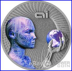ARTIFICIAL INTELLIGENCE AI Code From The Future 2 Oz Silver Coin 2$ Niue 2016