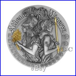 ATHENA AND MINERVA Goddesses Series 5$ 2oz. 999 fine silver coin Niue 2019