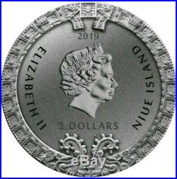 AZTEC CALENDAR 2 Oz Silver Coin 2$ Niue 2019