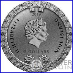 AZTEC CALENDAR 2 Oz Silver Coin 2$ Niue 2019