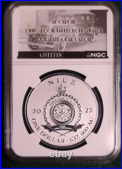 Al Capone Tablecloth Swatch + 2025 Reverse Proof Silver Coin PF70 BullionPlus