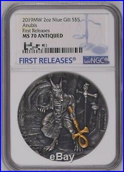 Anubis Gods Of Anger 2019 2oz Ultra High Relief Silver Coin Niue Ngc Ms70