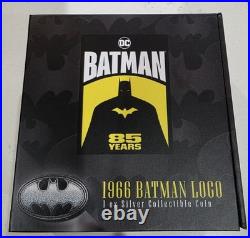 BATMAN 85 Years 1966 Batman Logo 2024 $2 1oz Silver Antique Coin Niue NZ Mint