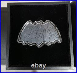 BATMAN 85 Years 1966 Batman Logo 2024 $2 1oz Silver Antique Coin Niue NZ Mint