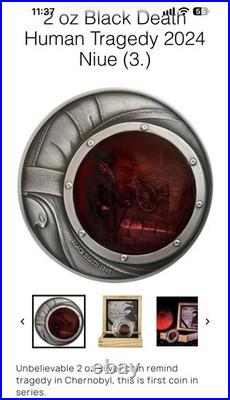 BLACK DEATH Human Tragedies 2 Oz Silver Coin 5$ Niue 2023 BLACK DEATH Human Tragedies 2 Oz Silver Coin 5$ Niue 2023