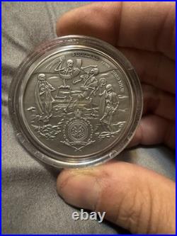 BLACK DEATH Human Tragedies 2 Oz Silver Coin 5$ Niue 2023