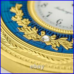 Blue Table Clock Faberge Art 1 oz Proof Silver Coin 1$ Niue 2022