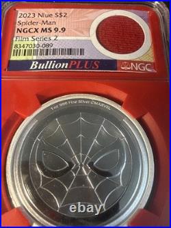 Bullion Plus Film Series 2023 Spider Man Collectible Silver Coin NGCX MS 9.9