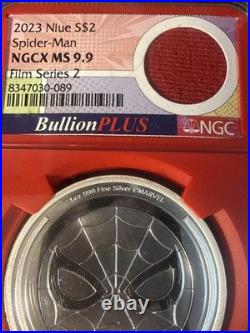 Bullion Plus Film Series 2023 Spider Man Collectible Silver Coin NGCX MS 9.9