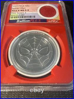 Bullion Plus Film Series 2023 Spider Man Collectible Silver Coin NGCX MS 9.9