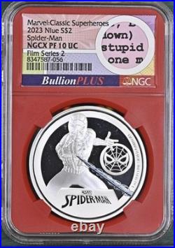 Bullion Plus Series 2 2023 Niue $2 Silver Spiderman NGCX PF10 UC Revised Script