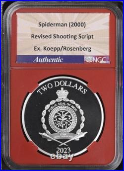 Bullion Plus Series 2 2023 Niue $2 Silver Spiderman NGCX PF10 UC Revised Script