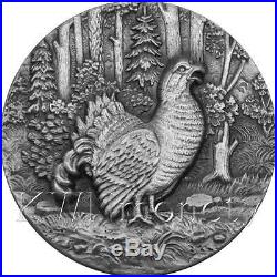 CAPERCAILLIE SWISS WILDLIFE 2$ Niue 2014 Silver Coin Ultra High Relief