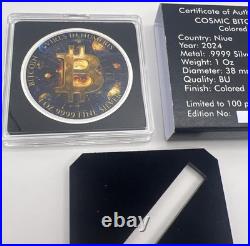 COSMIC BITCOIN 1 Oz Silver Coin 2$ Niue 2024 COSMIC BITCOIN 1 Oz Silver Coin 2$ Niue 2024