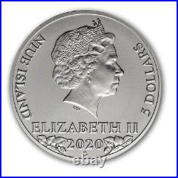 CZECH LION 2020 2 oz $5 NZD Silver Bullion Coin in Capsule Niue Czech Mint