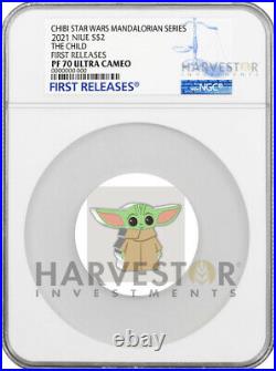 Chibi Coin Star Wars Mandalorian The Child Baby Yoda Ngc Pf70 First Release