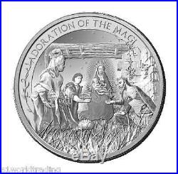 Christmas Nativity 2014 Pure Silver Niue 2 Dollar 3 Coin Proof Set Pamp Suisse