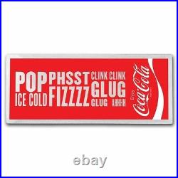 Coca-Cola Classic 4 oz Colorized. 999 Silver Bar (2023) with Box/COA