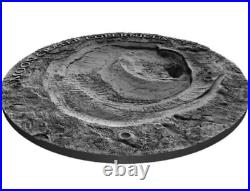 Copernicus Moon Crater 1 oz Antique finish Lunar Meteorite NWA 8609 Silver Coin