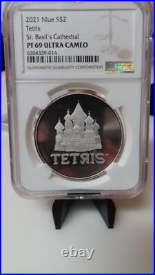 Custom for Mystery Niue 2021 Proof Tetris Cathedral 1 Oz Silver Coin NGC PF69