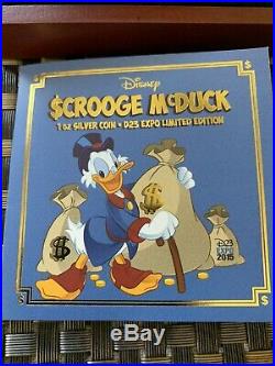D23 Expo 2015 Niue Silver 1oz Coin Disney Duck Tales Scrooge McDuck LE 6/10000