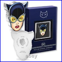 DC Faces of Gotham Catwoman Fine Silver Proof 2022 Niue COA SKUOPC14