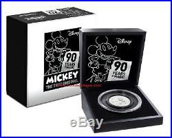 DISNEY MICKEY MOUSE 90th ANNIVERSARY ULTRA HIGH RELIEF 2 oz PROOF SILVER COIN