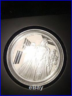DISNEY- STAR WARS 2016 $2 Darth Vader 1oz. 999 Silver Proof Coin NZ Mint, Niue