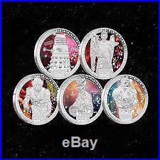 DOCTOR WHO MONSTERS 2014 1/2OZ NIUE $1 SILVER PROOF COINS ALL 5 COINS