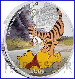 Disney Winnie The Pooh Series Pooh & Tigger 1 Oz. Silver Coin Ogp Coa