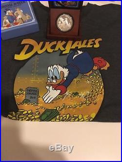 Disney's Scrooge McDuck $2 NIUE 1 oz Silver Coin. 999 & bonus figures and shirt