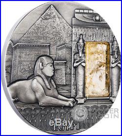 EGYPT Imperial Art Citrine Crystal 2 Oz Silver Coin 2$ Niue 2015