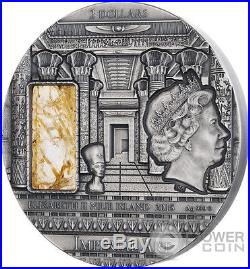 EGYPT Imperial Art Citrine Crystal 2 Oz Silver Coin 2$ Niue 2015