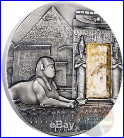EGYPT Imperial Art Citrine window Crystal 2 Oz Silver Coin 2$ Niue 2015