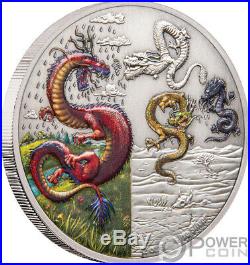 FOUR DRAGONS Mythical Dragons 2 Oz Silver Coin 5$ Niue 2019