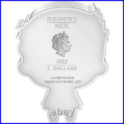 FRIENDS Ross Geller Chibi Fine Silver $2 Proof Niue 2022 COA SKUOPC54