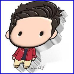 FRIENDS Ross Geller Chibi Fine Silver $2 Proof Niue 2022 COA SKUOPC54