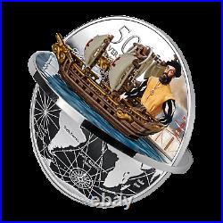 Ferdinand Magellan 3d Silver Coin 2 Oz 5 Dollars Niue 2021