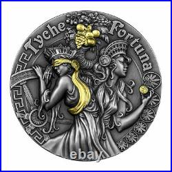 Fortuna and Tyche Goddesses 2021 NIUE 2oz Antique finish Silver Coin 5$