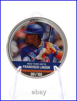Francisco Lindor MLB Trading Coin 1 oz Silver Niue NZ Mint 061/100.999 Fine
