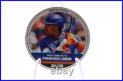 Francisco Lindor MLB Trading Coin 1 oz Silver Niue NZ Mint 061/100.999 Fine