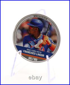 Francisco Lindor MLB Trading Coin 1 oz Silver Niue NZ Mint 061/100.999 Fine