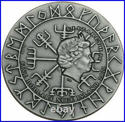 Freydis Eriksdottir Vikings Antiqued 2 oz Silver Coin 2021 Niue Eric Bloodaxe