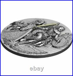 Freydis Eriksdottir Vikings Antiqued 2 oz Silver Coin 2021 Niue Eric Bloodaxe